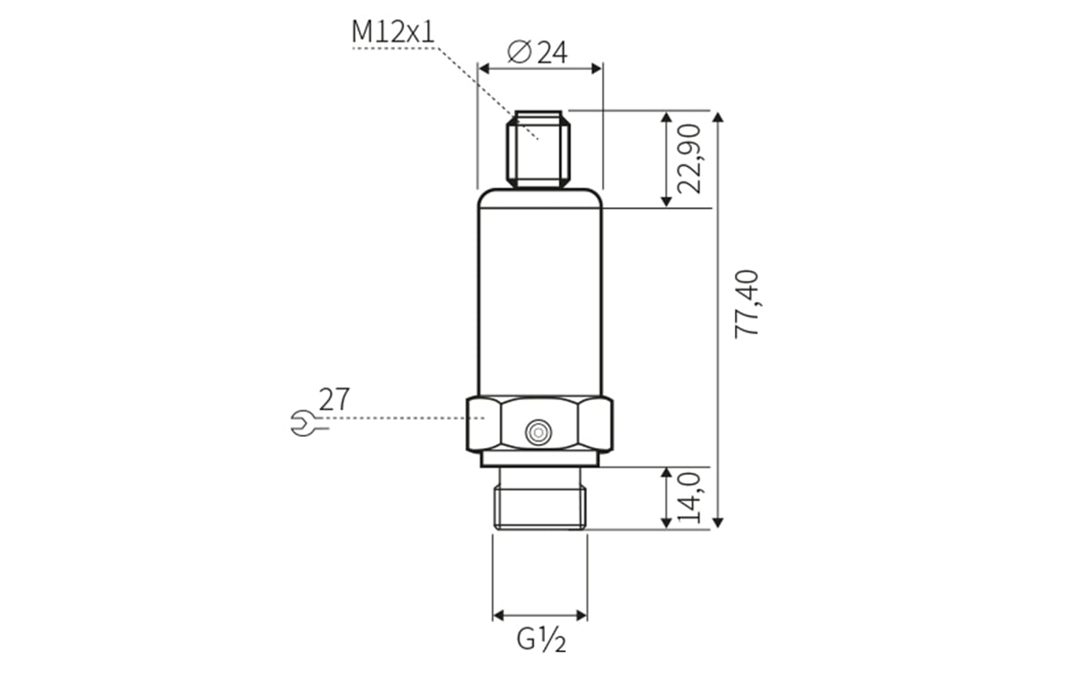 Drucktransmitter G1/4 oder G1/2 für Über- und Unterdruck mit M12
