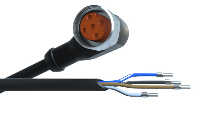 Sensor cable 10 m PUR M12 4-pole IP69k