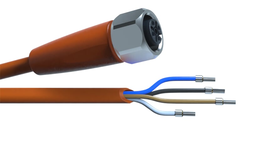 Sensor cable 10 m PVC M12 4-pole IP69k
