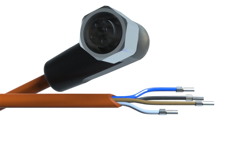 Sensor cable 5 m PVC M12 4-pole IP69k