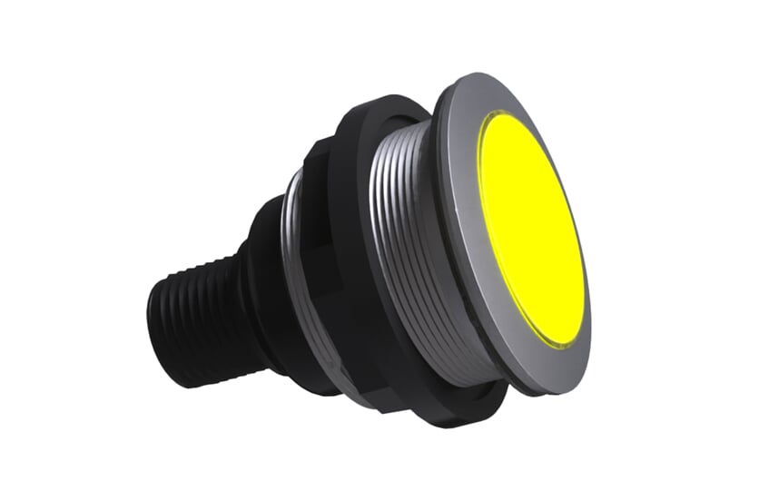 Yellow indicator light with M12 plug IP65 / IP67