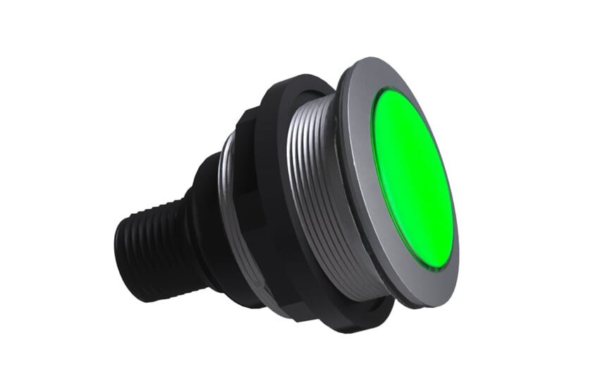 Spia luminosa verde con connettore M12 IP65 / IP67