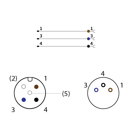 n.2 cavi di cm.35 o 70 minimo colore nero con connettore maschio di ø mm.5,5-2,1 